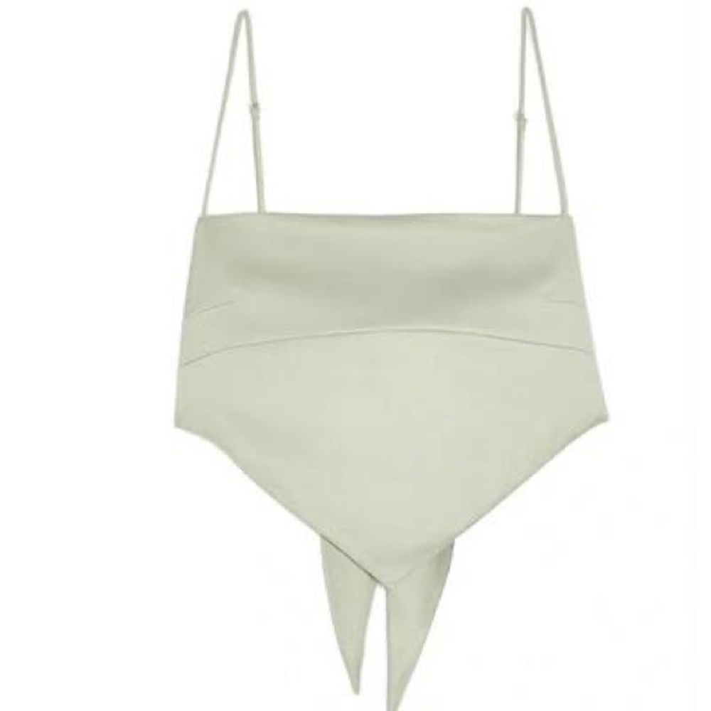 Danielle Bernstein bandana cowl top sage green